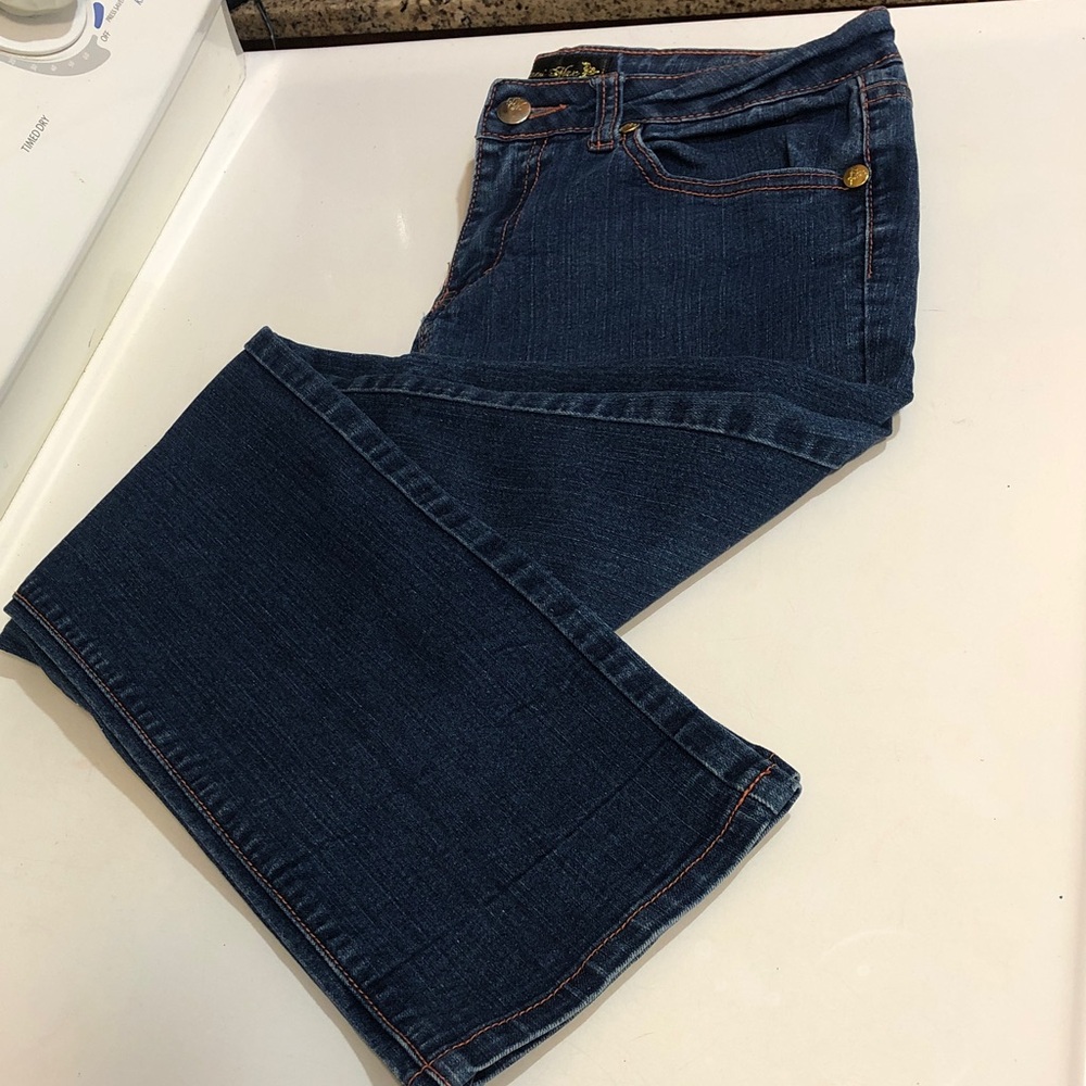 Dani Max Classic Women’s Vintage Blue With Orange Thread Jeans, Size 11 - Picture 10 of 15